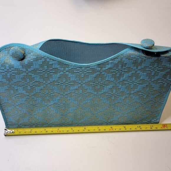 Unique Home Accent Tissue Box Holder Blue and Gold Songket Tissue Box Cover - Picture 10 of 11